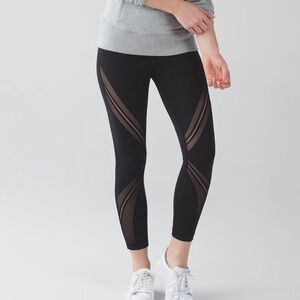 LULULEMON HIGH TIMES PANTS METTA BLACK FULL‎ LUON MESH